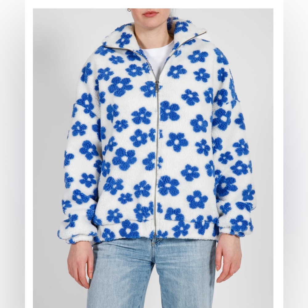 Brunette The Label- Brand New Blue and White Floral Women's Jacket size XS/S